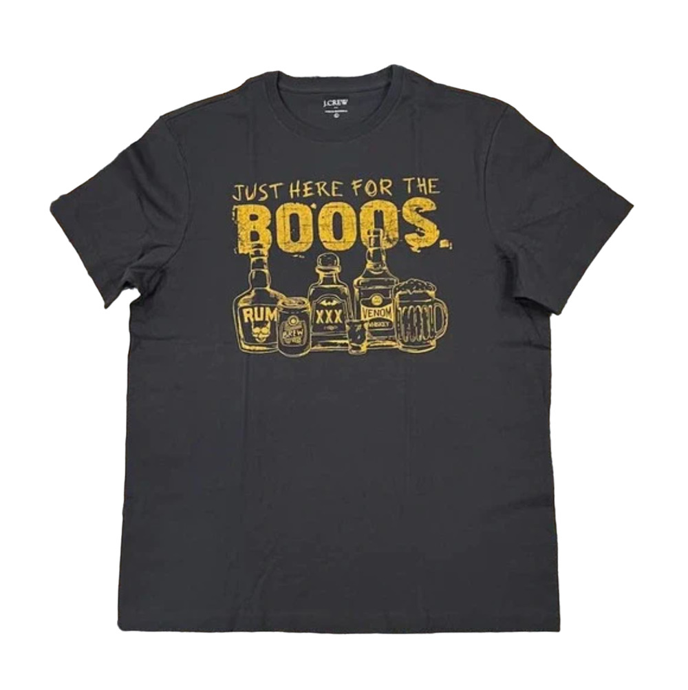 *NWT J. Crew Men's Black W/"Here for the Boos" Halloween Graphic Tee